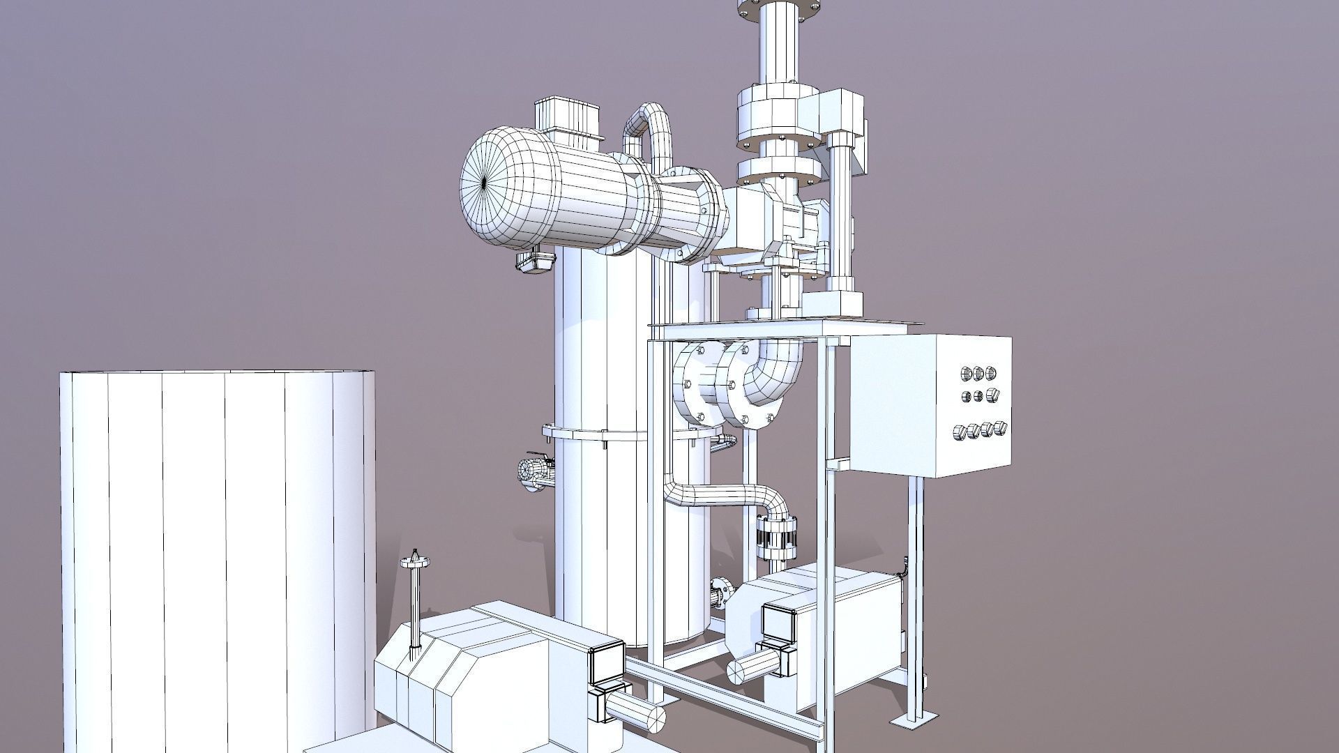 Pump and Tank Low-poly 3D model_15