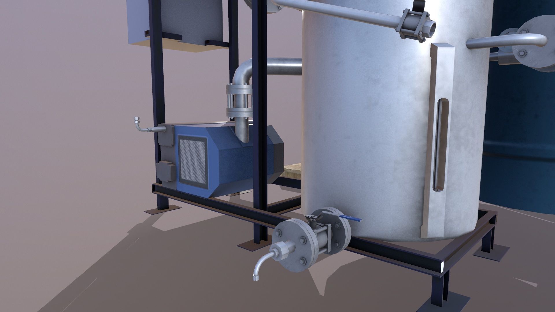 Pump and Tank Low-poly 3D model_6