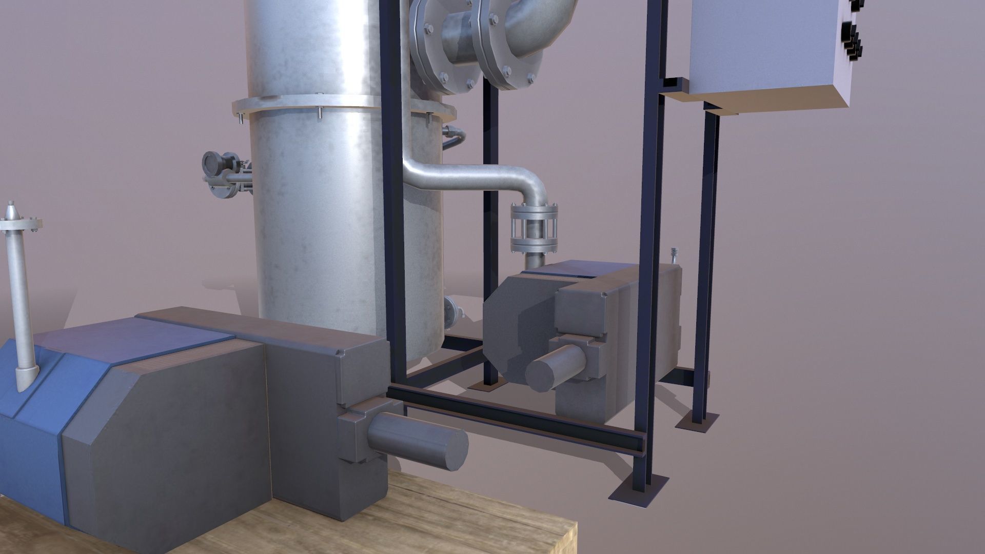 Pump and Tank Low-poly 3D model_10