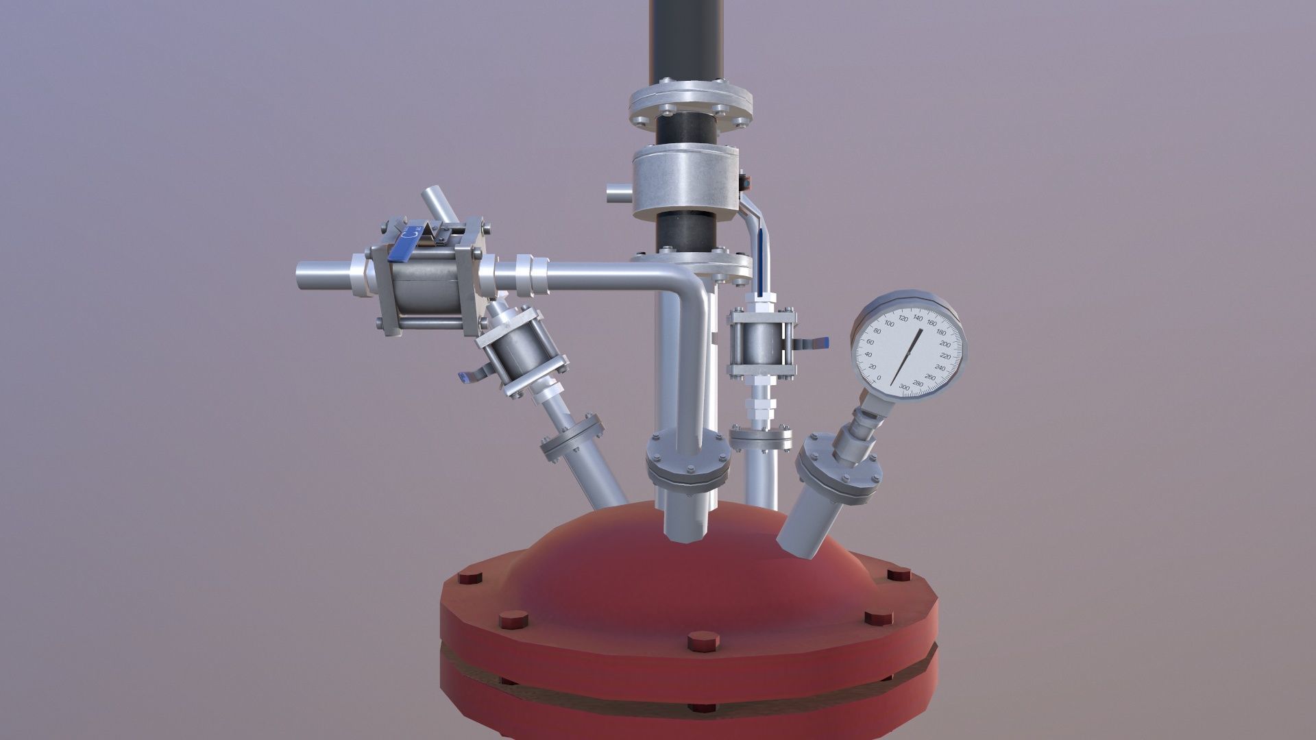 Filter dryer Low-poly 3D model_4