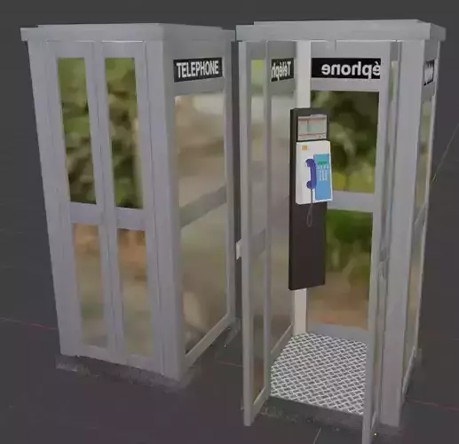 80s 90s French Phone Booths 3D model