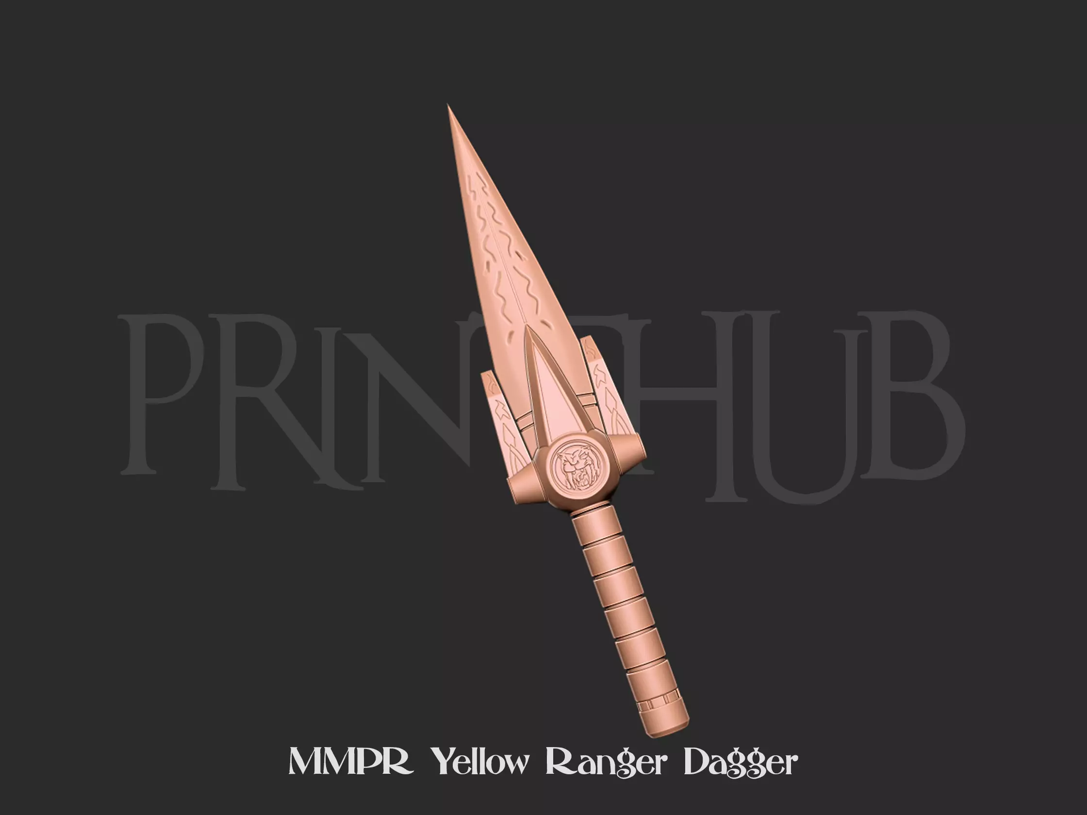 MMPR Yellow Ranger Dagger 3D print model