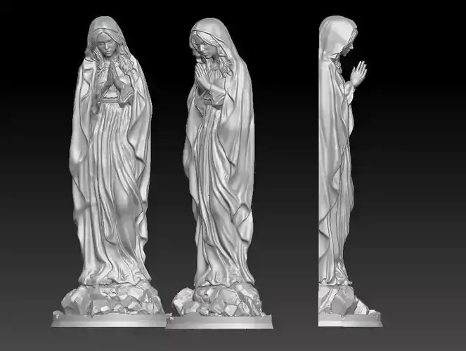 Bas-relief of the Virgin Mary in Prayer 3D printed model