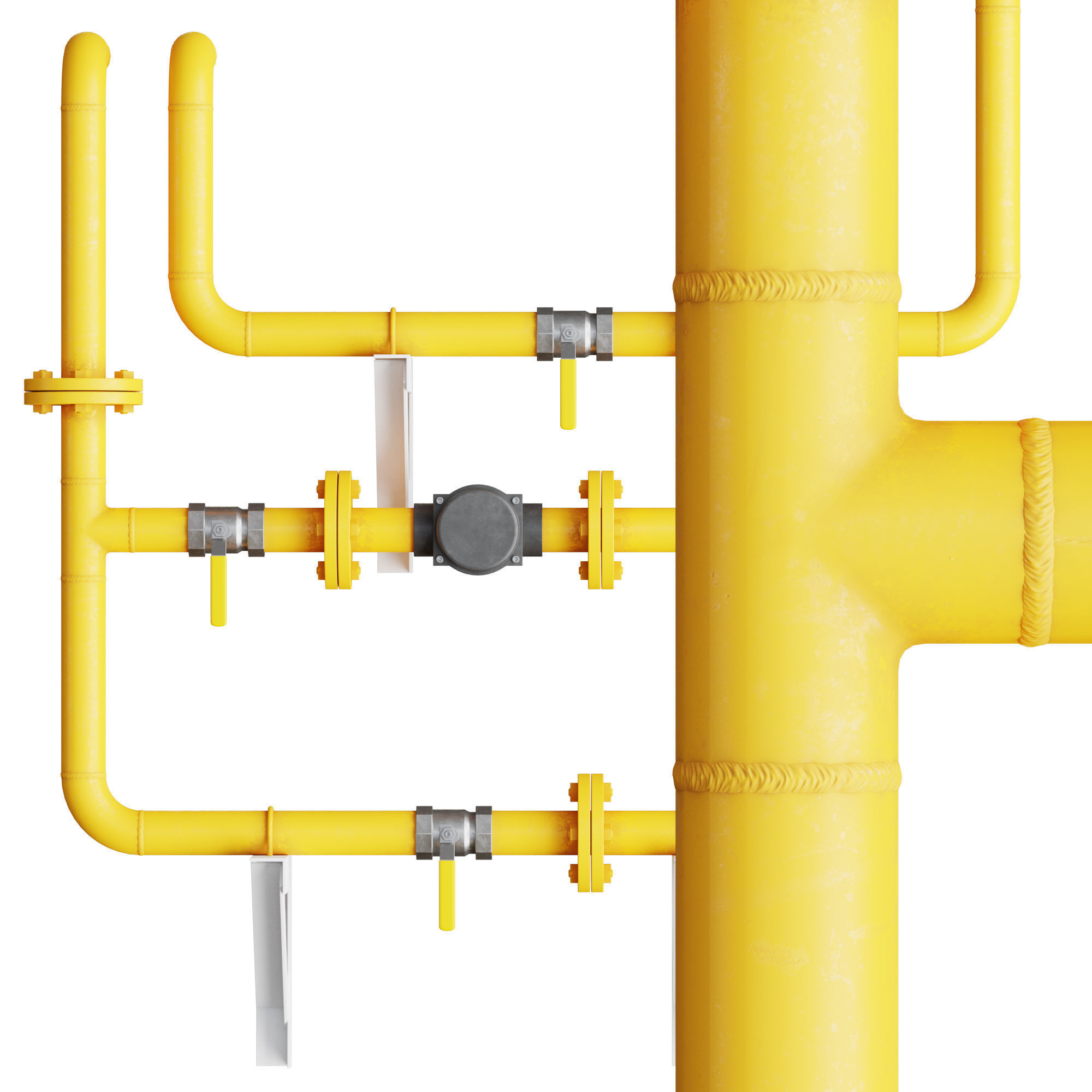 Set of pipes and adapters 3D model_1