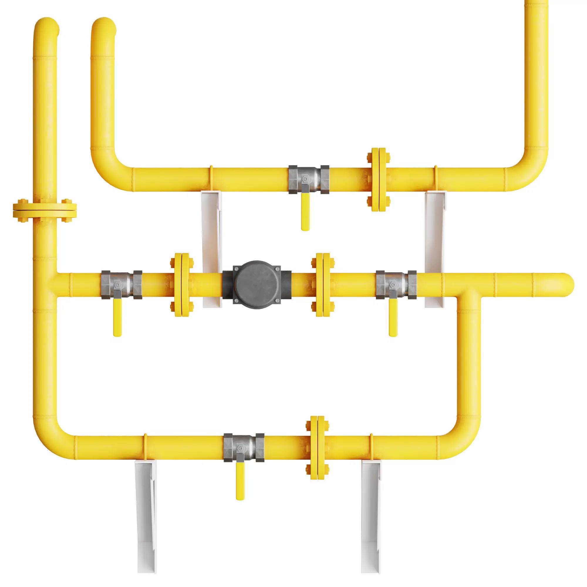 Set of pipes and adapters 3D model_0