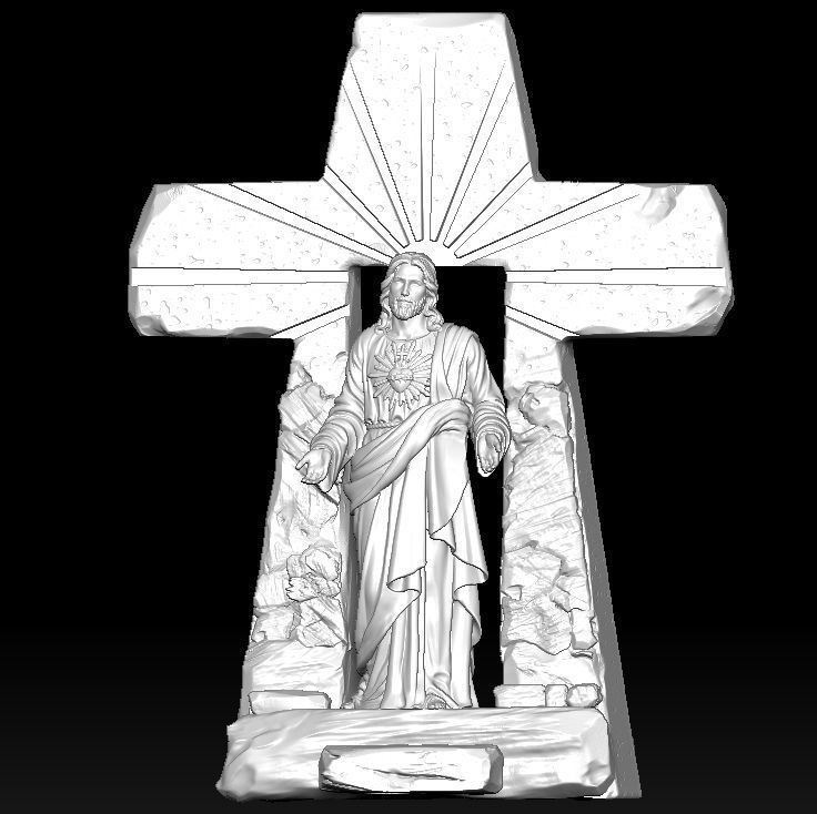 Statue of Jesus Resurrection of the Cross 3D print model_10