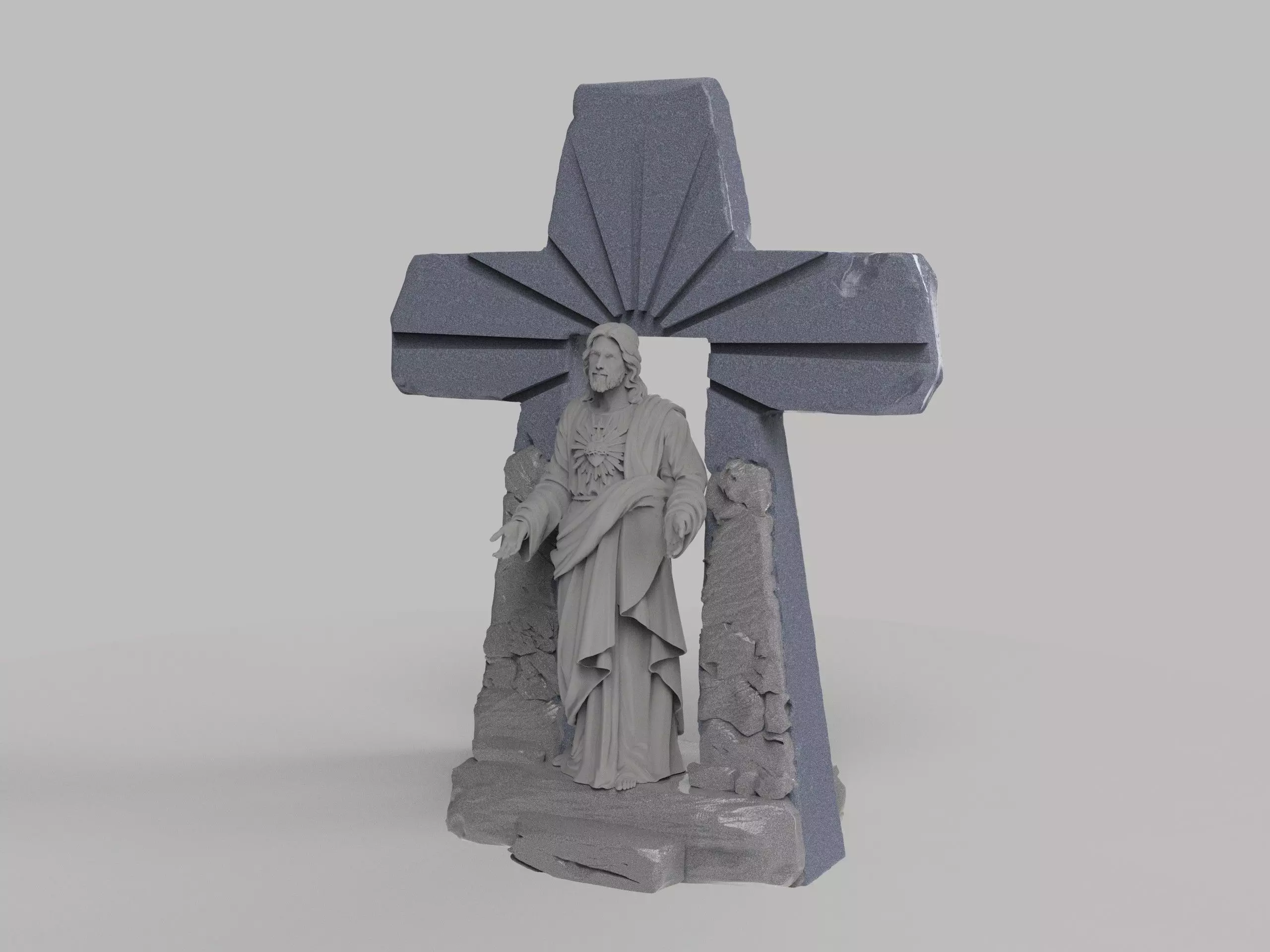 Statue of Jesus Resurrection of the Cross 3D print model_0