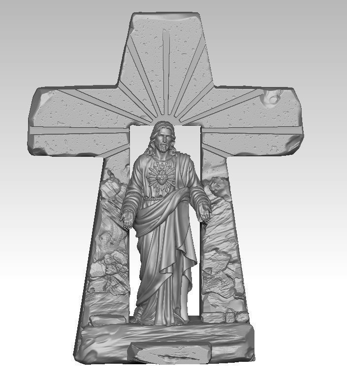 Statue of Jesus Resurrection of the Cross 3D print model_14