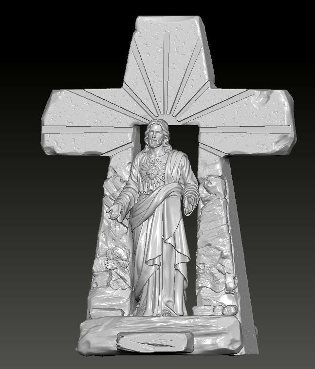 Statue of Jesus Resurrection of the Cross 3D print model_9