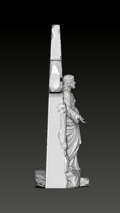 Statue of Jesus Resurrection of the Cross 3D print model_7