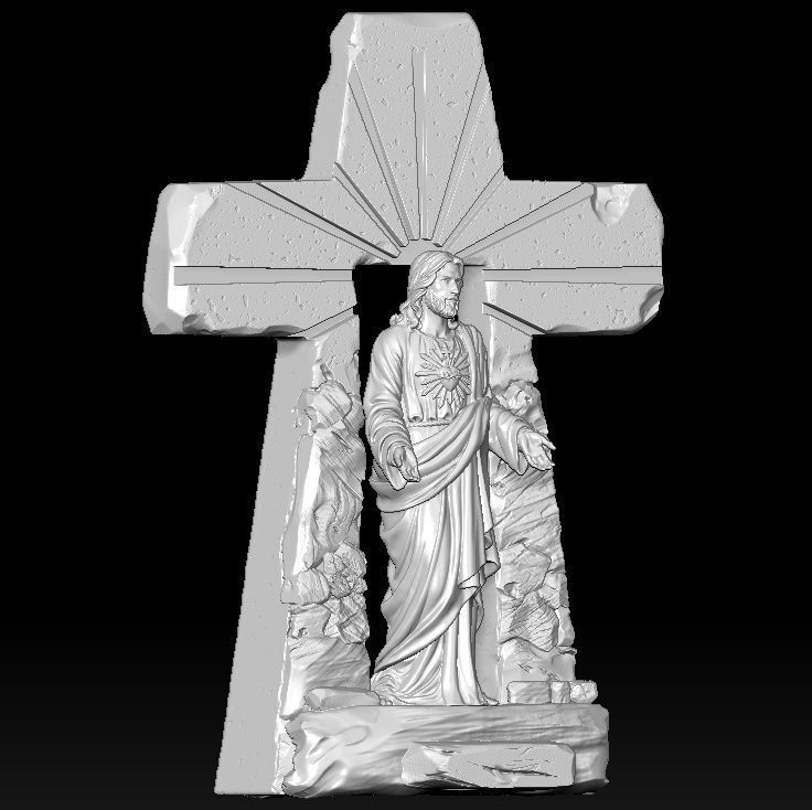 Statue of Jesus Resurrection of the Cross 3D print model_5