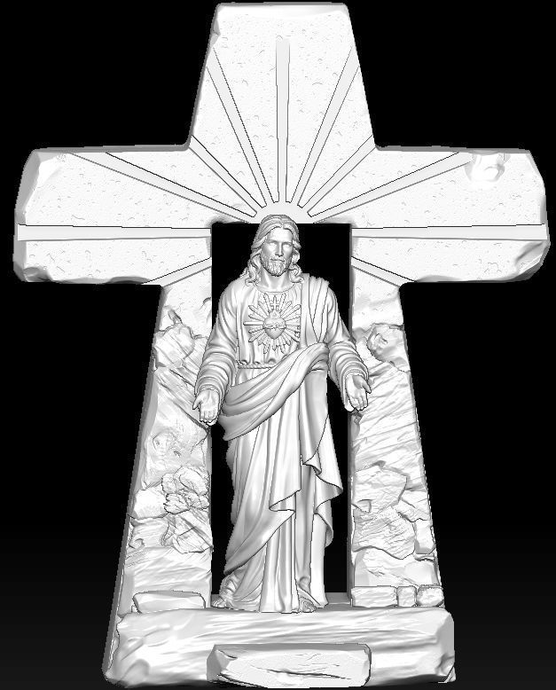 Statue of Jesus Resurrection of the Cross 3D print model_12