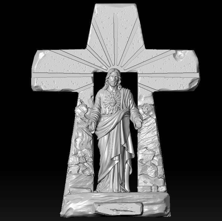 Statue of Jesus Resurrection of the Cross 3D print model_6