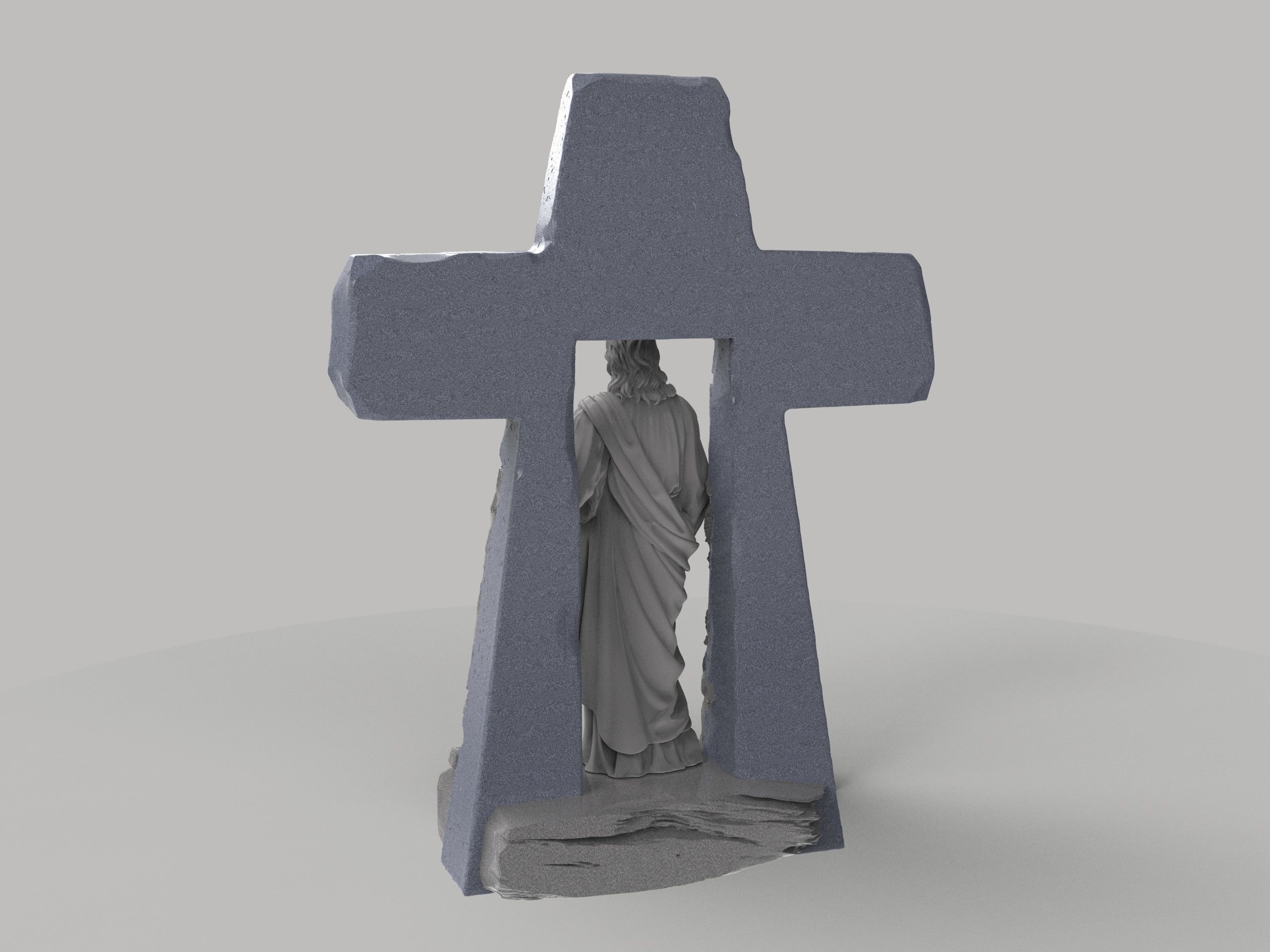Statue of Jesus Resurrection of the Cross 3D print model_3
