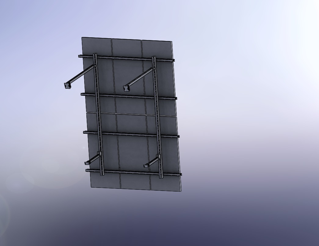 Solar panel mount on support  ALL part 3D model_2