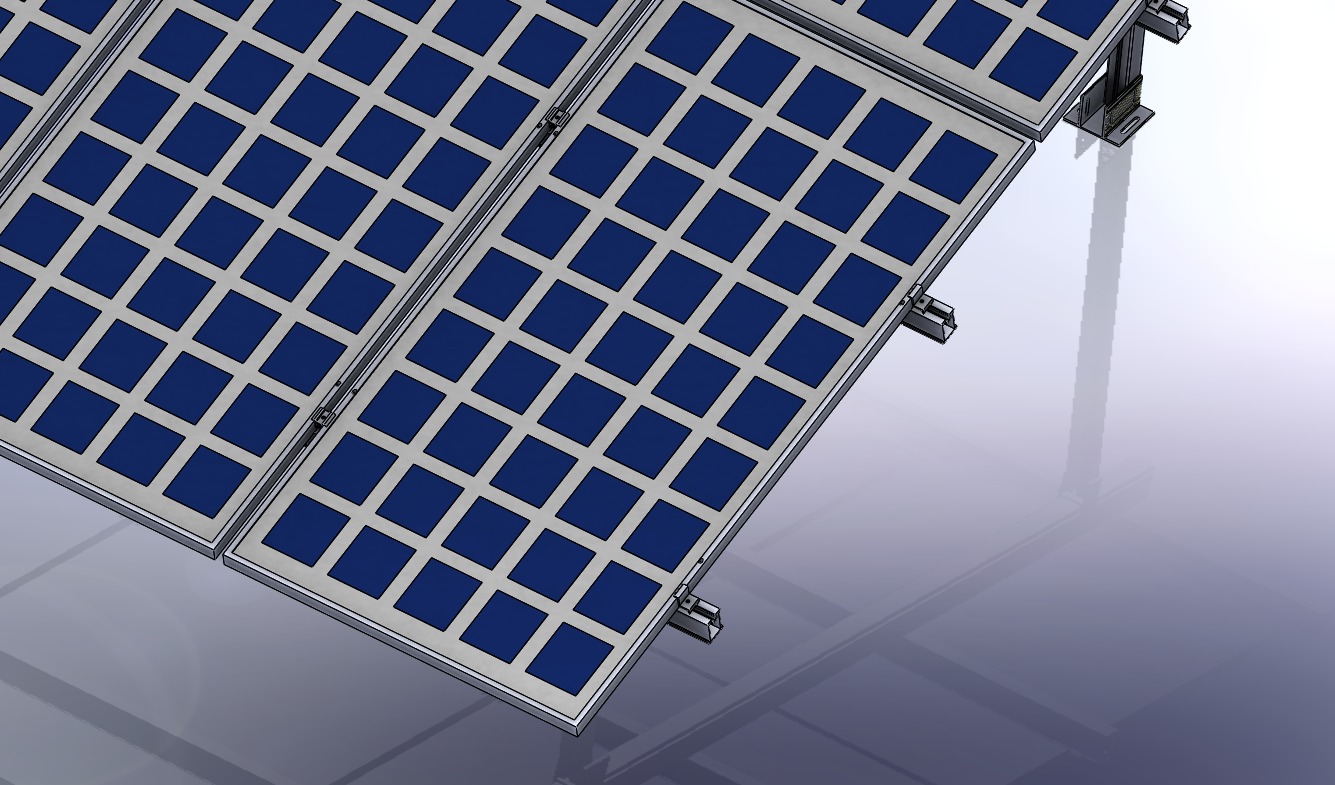 Solar panel mount on support  ALL part 3D model_4