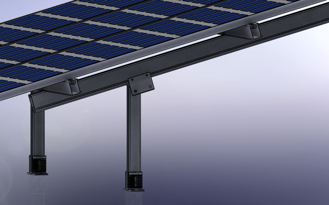 Solar panel mount on support  ALL part 3D model_3