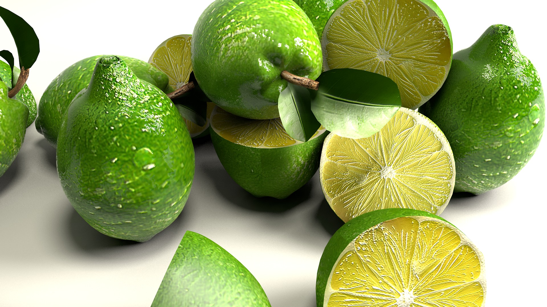 Fruit Lemon and half 3D model_5