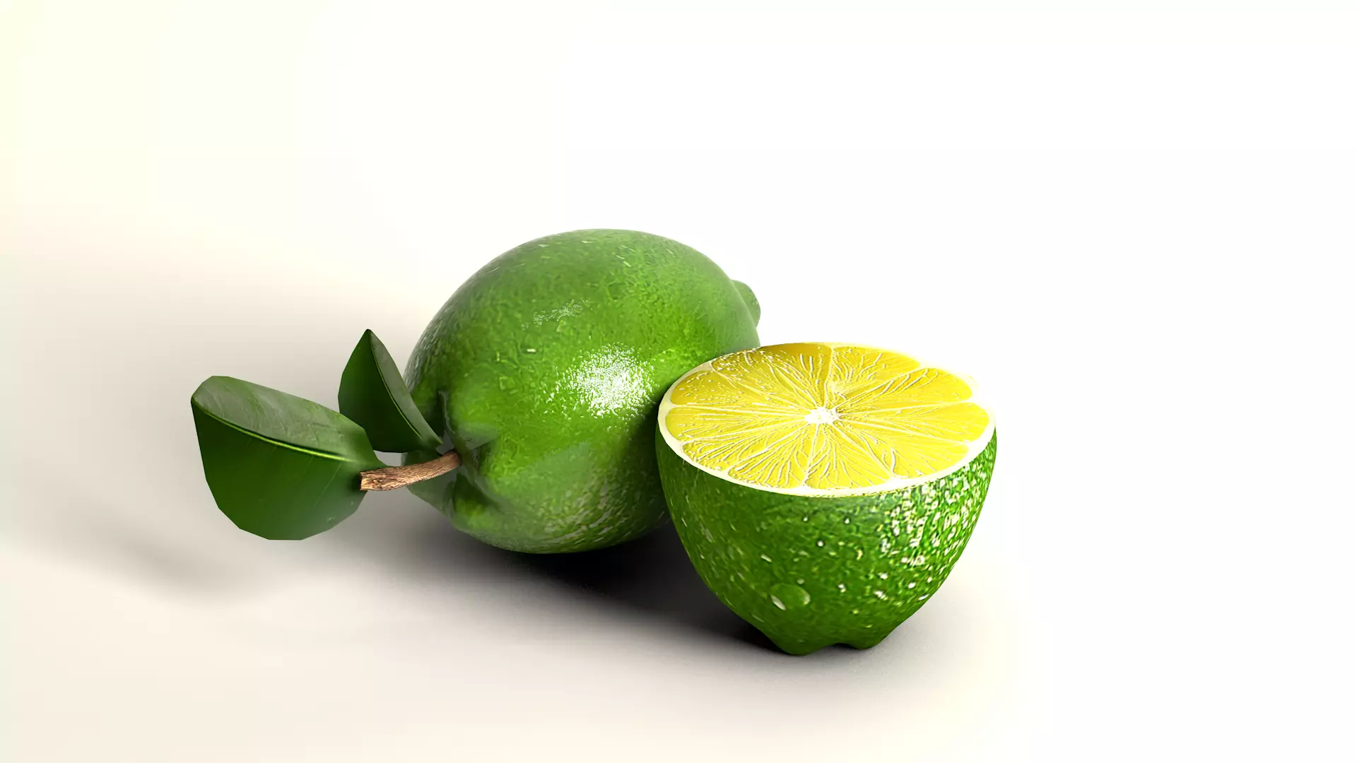 Fruit Lemon and half 3D model_0