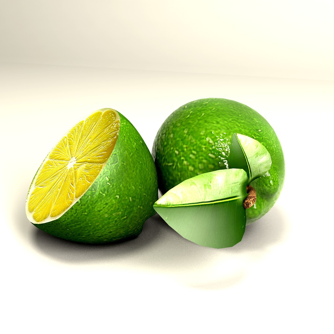 Fruit Lemon and half 3D model_10