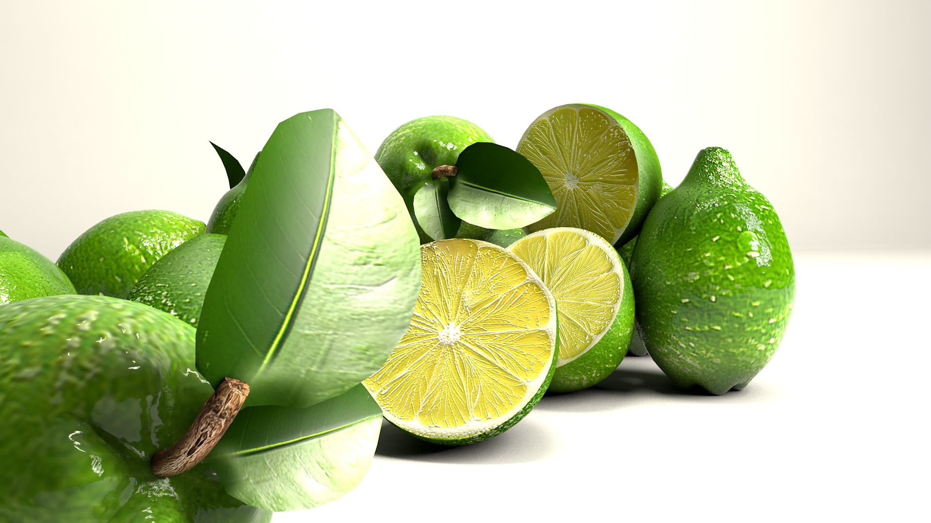 Fruit Lemon and half 3D model_6