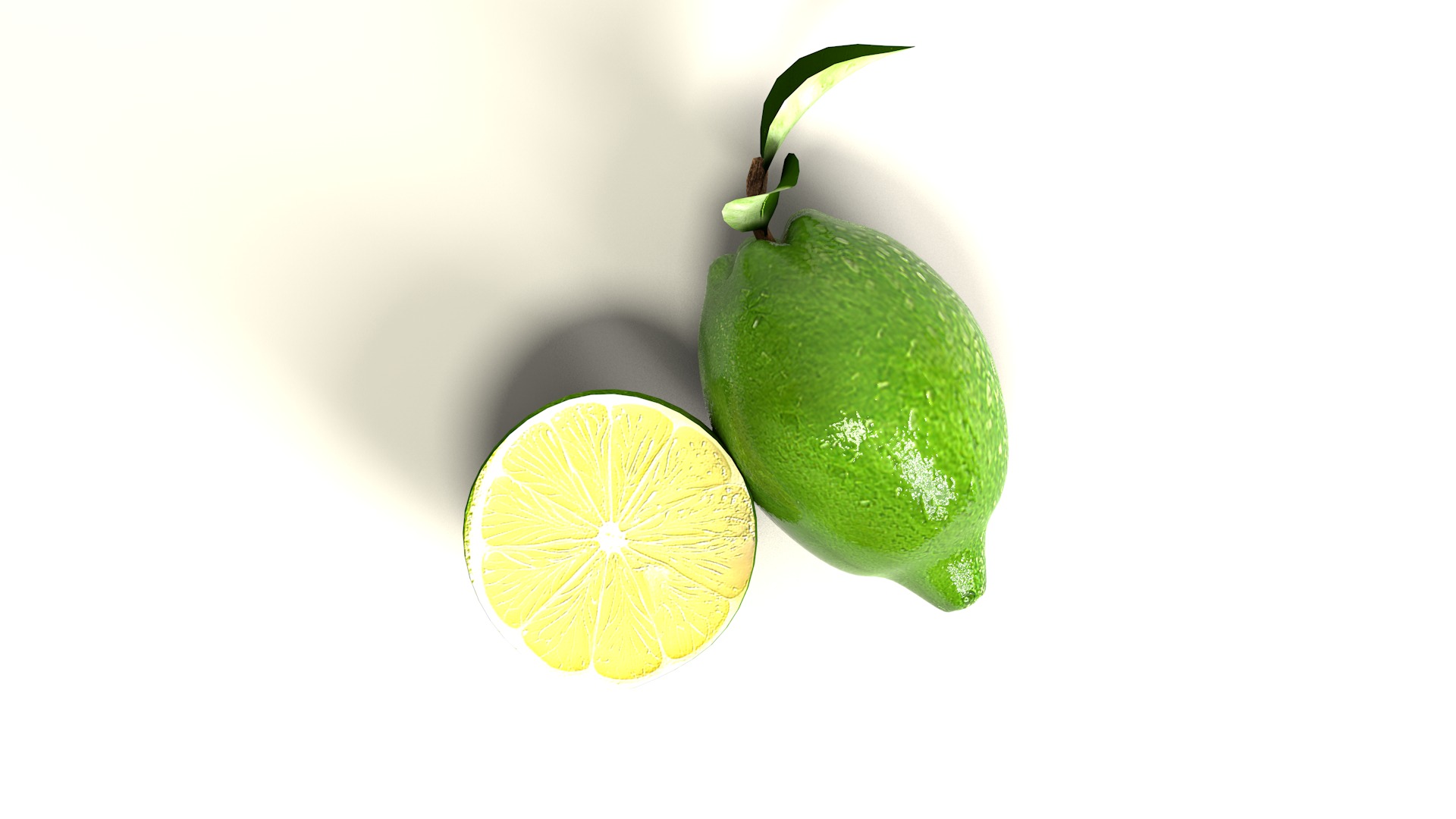 Fruit Lemon and half 3D model_3