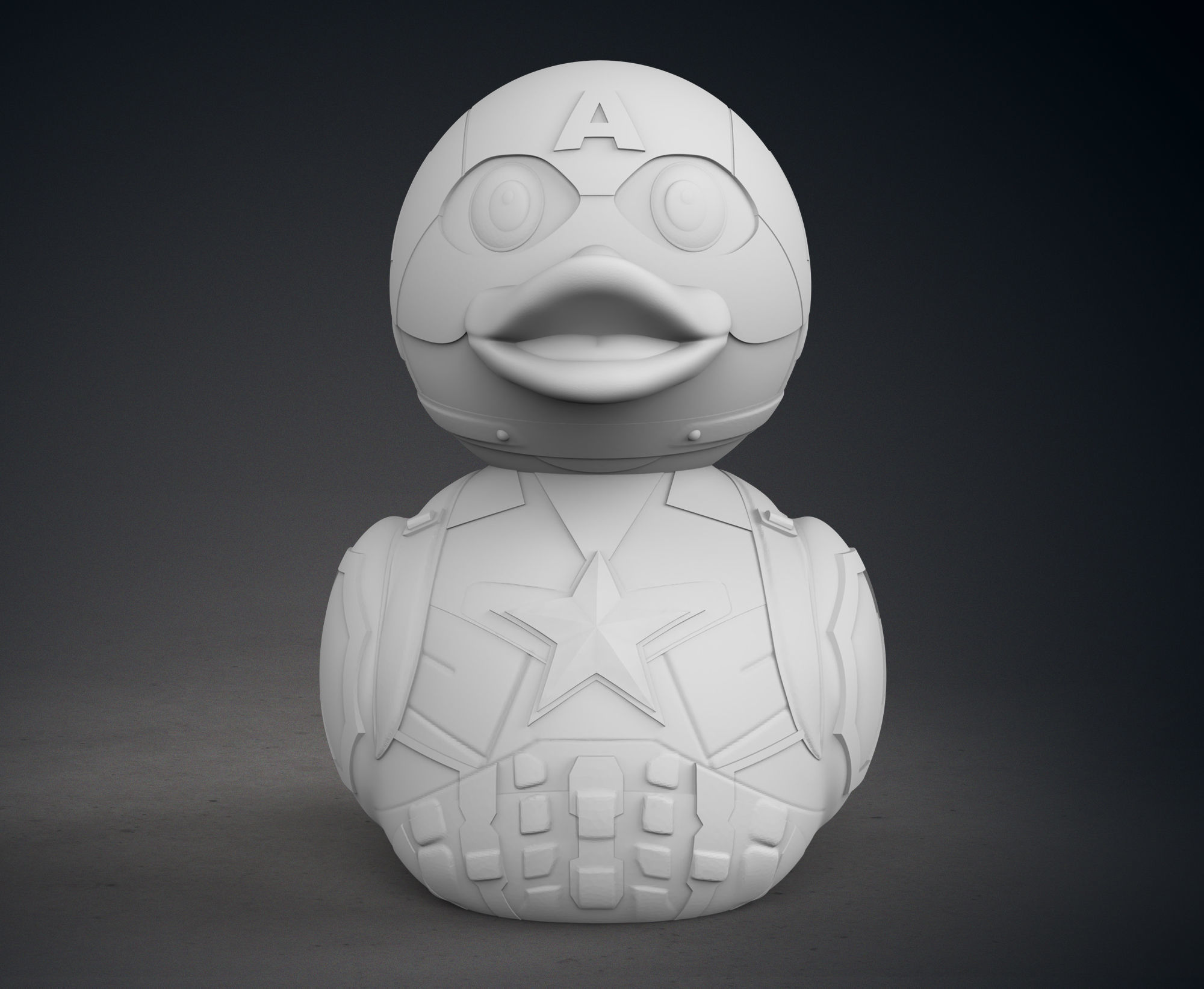 Cute Captain America Rubber Duck 3D print model_10