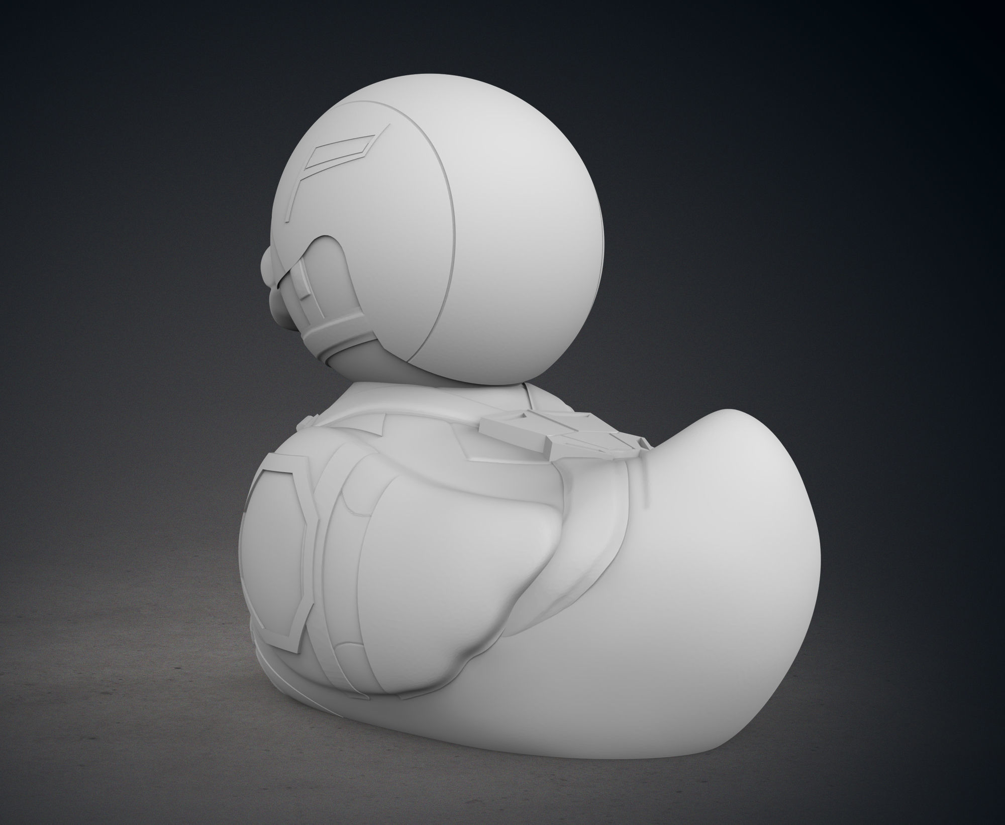 Cute Captain America Rubber Duck 3D print model_5