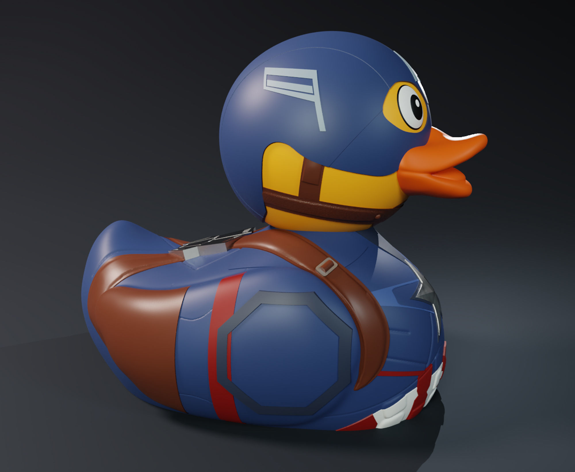 Cute Captain America Rubber Duck 3D print model_1