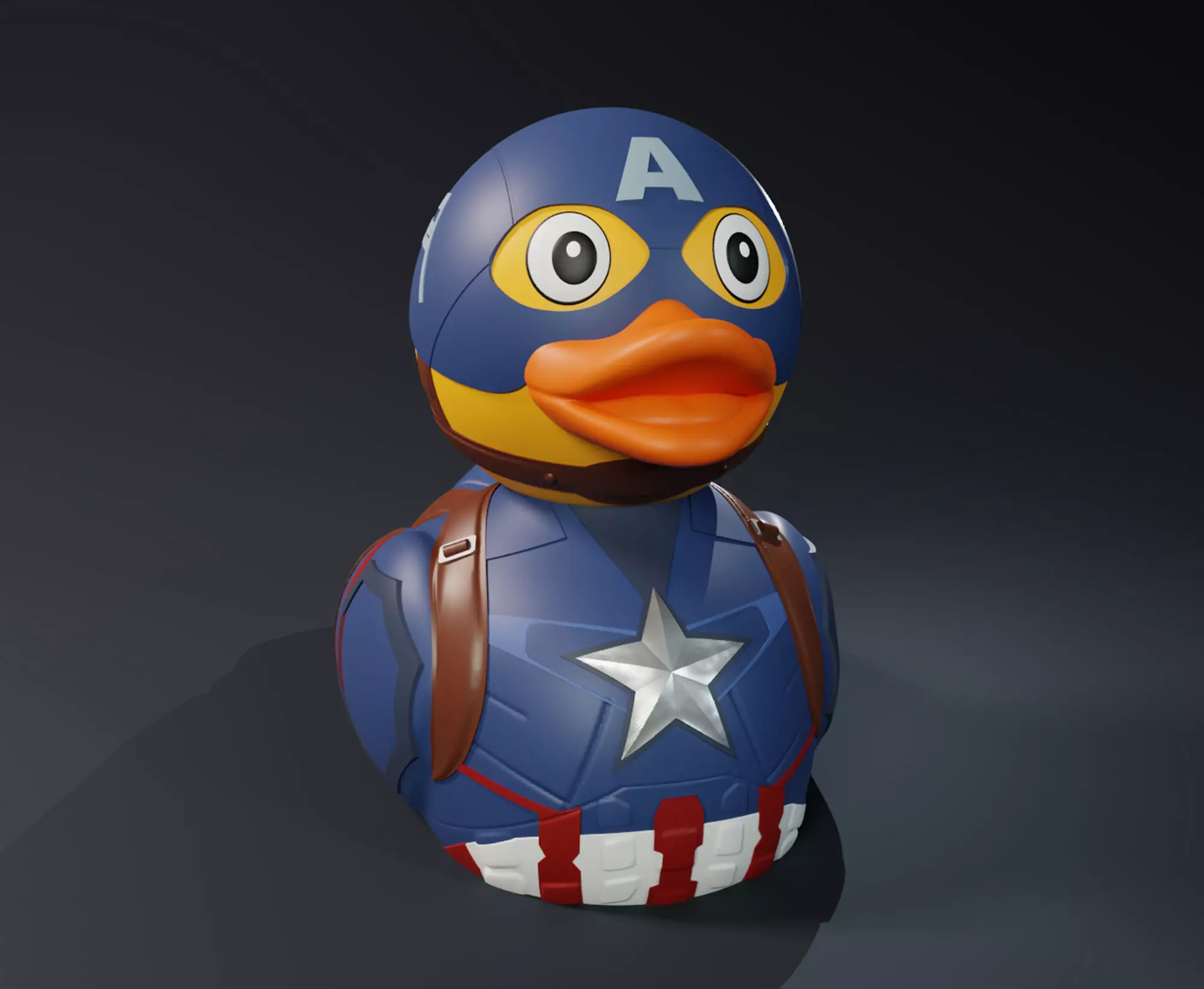 Cute Captain America Rubber Duck 3D print model_0