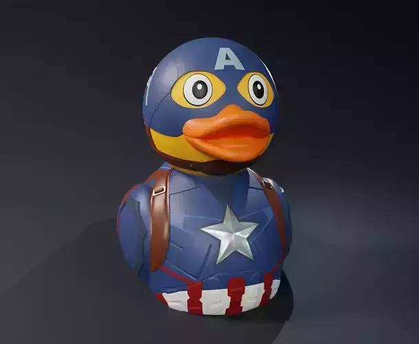 Cute Captain America Rubber Duck