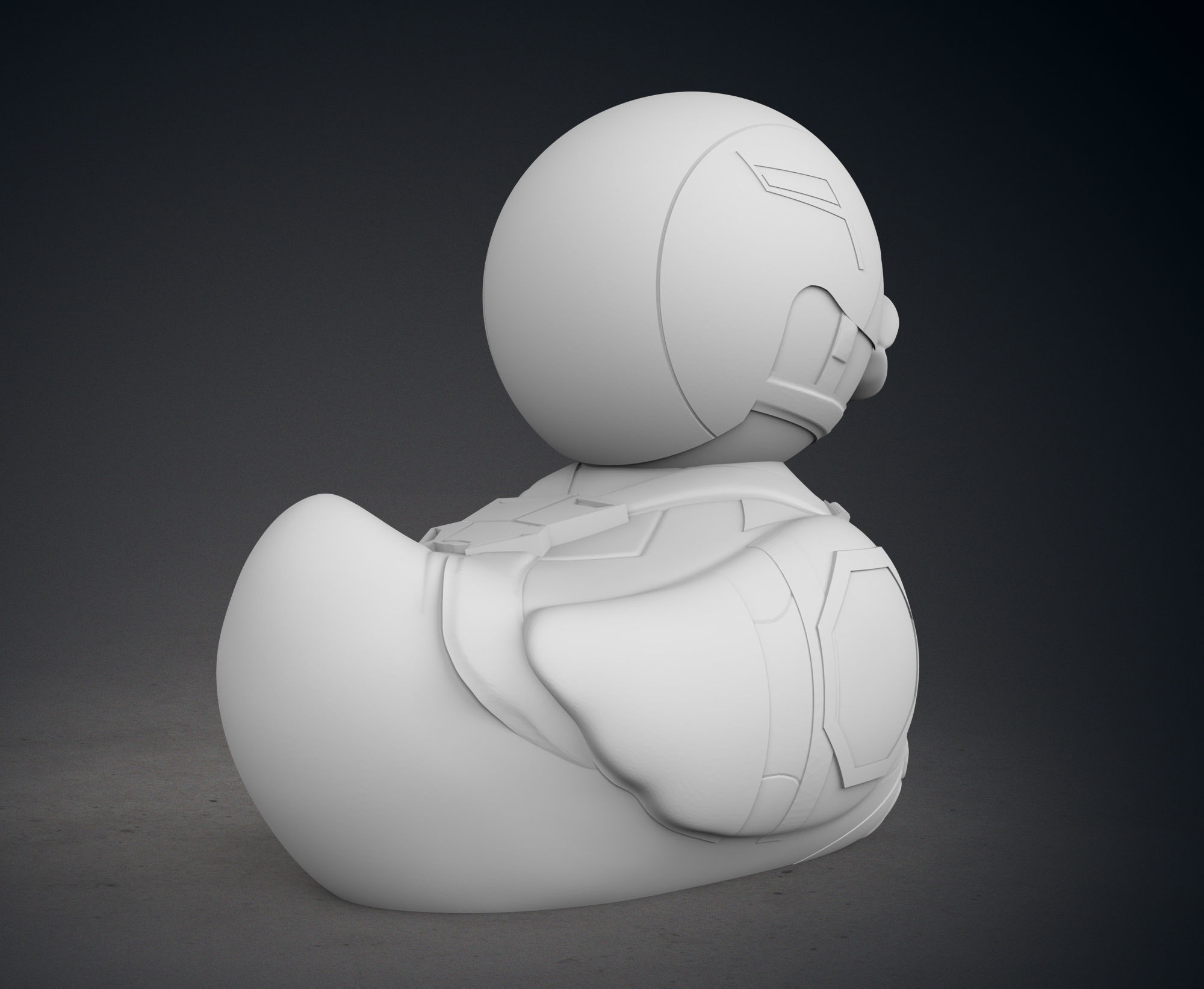 Cute Captain America Rubber Duck 3D print model_7