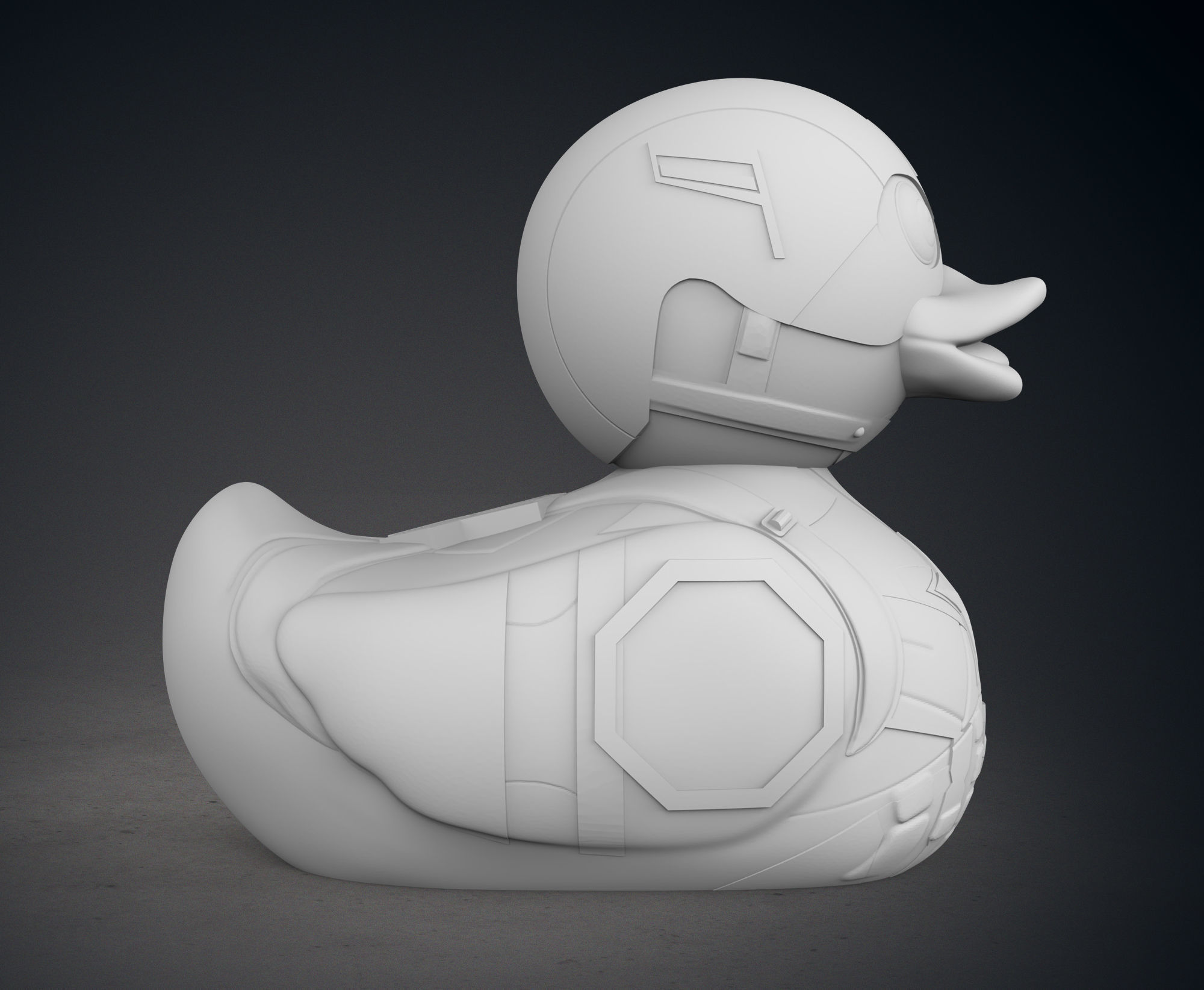 Cute Captain America Rubber Duck 3D print model_8