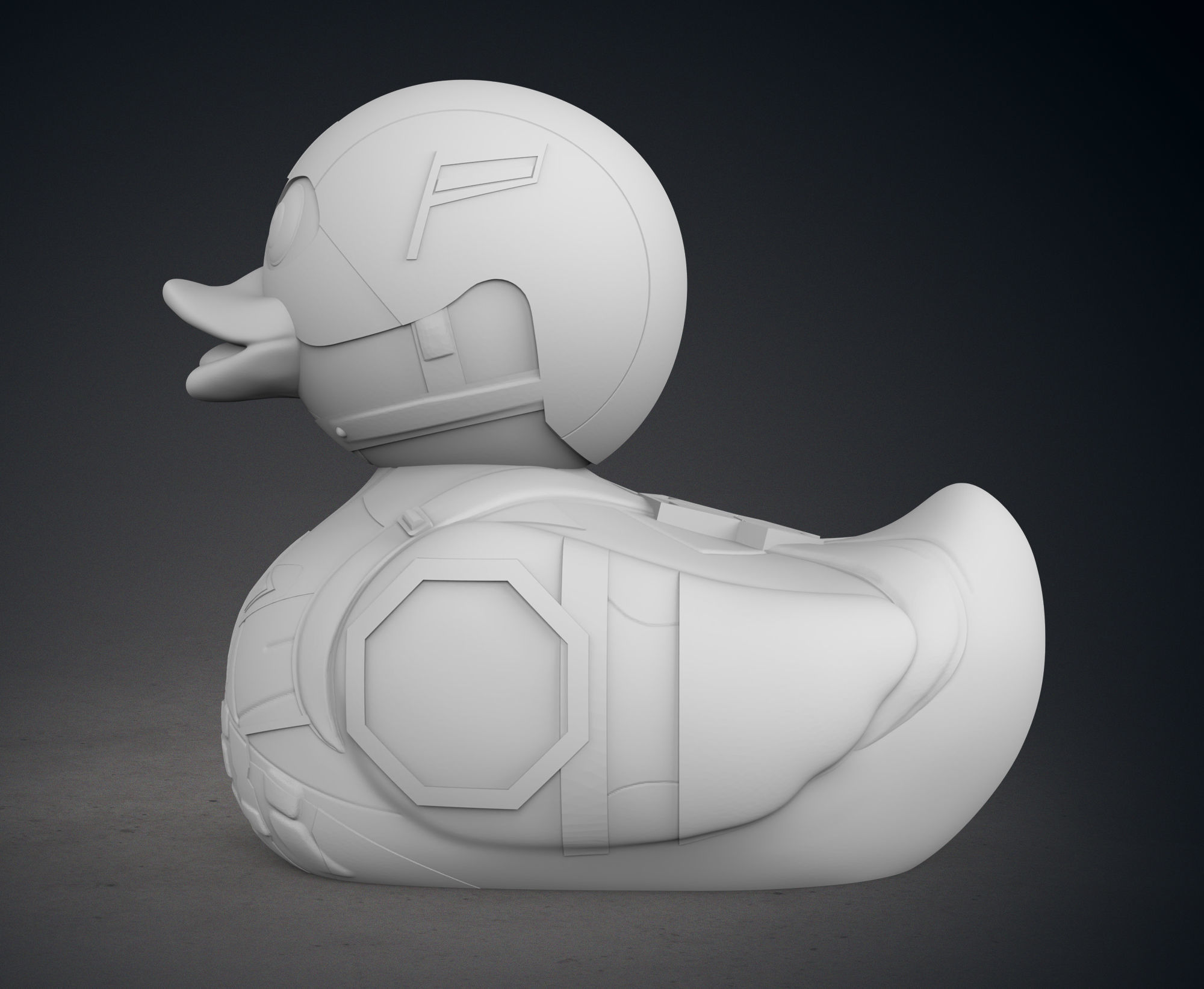 Cute Captain America Rubber Duck 3D print model_4