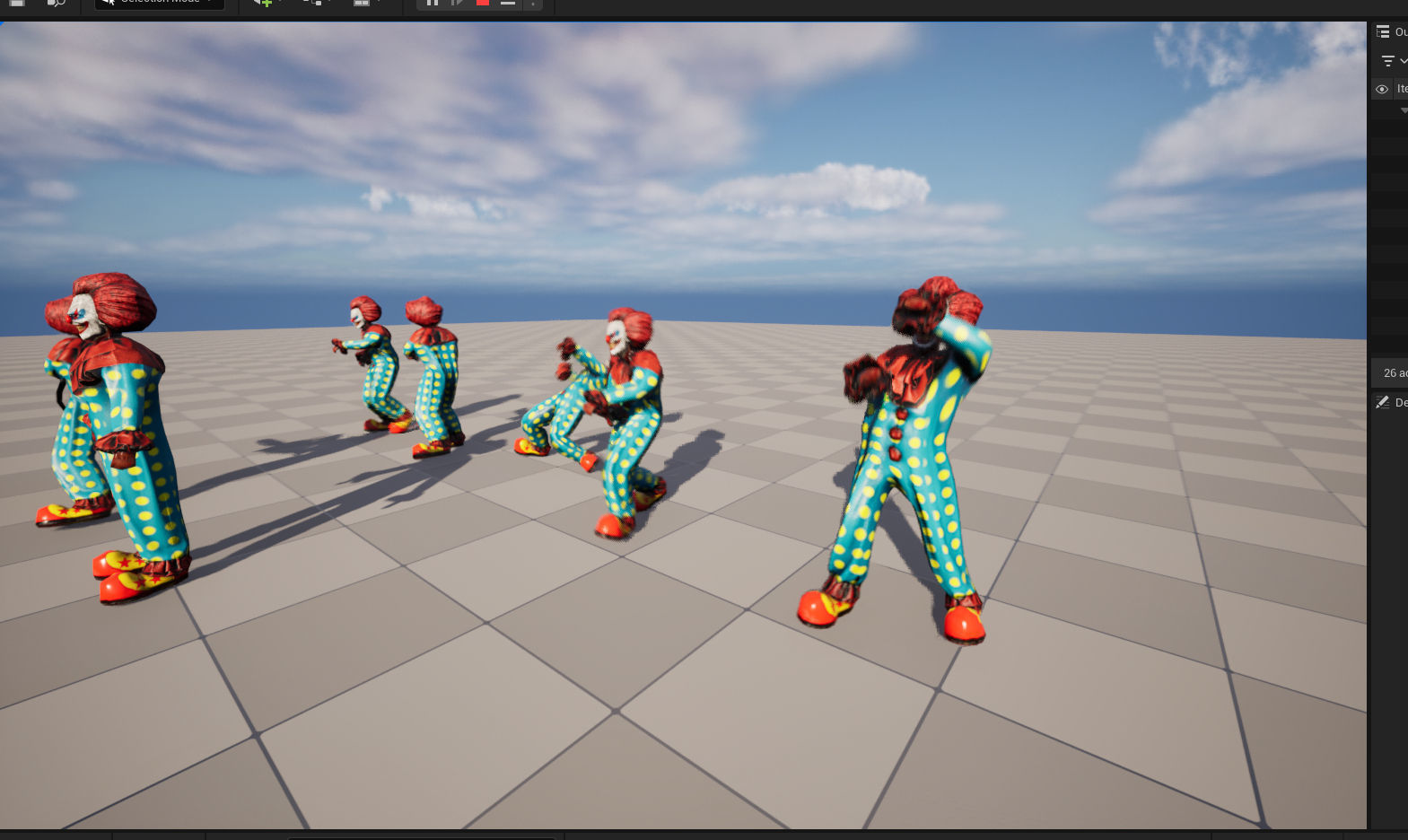 Killer Clown Low-poly 3D model_7