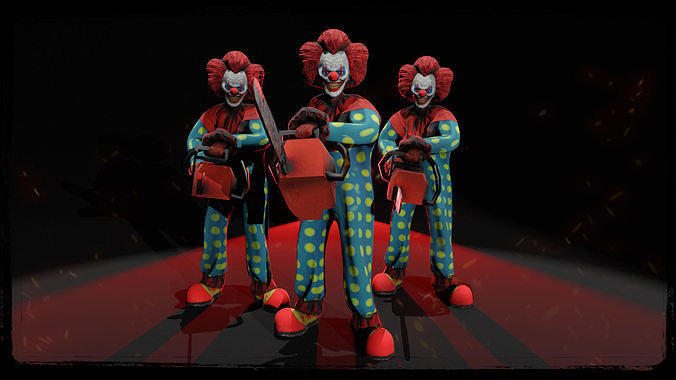 Killer Clown Low-poly 3D model