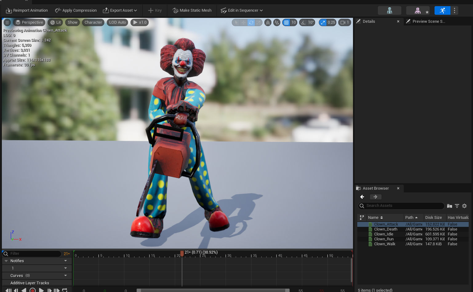 Killer Clown Low-poly 3D model_15