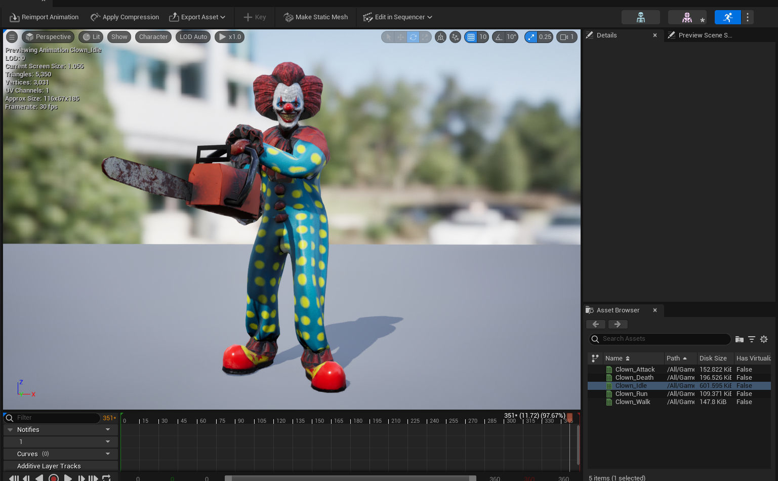 Killer Clown Low-poly 3D model_19