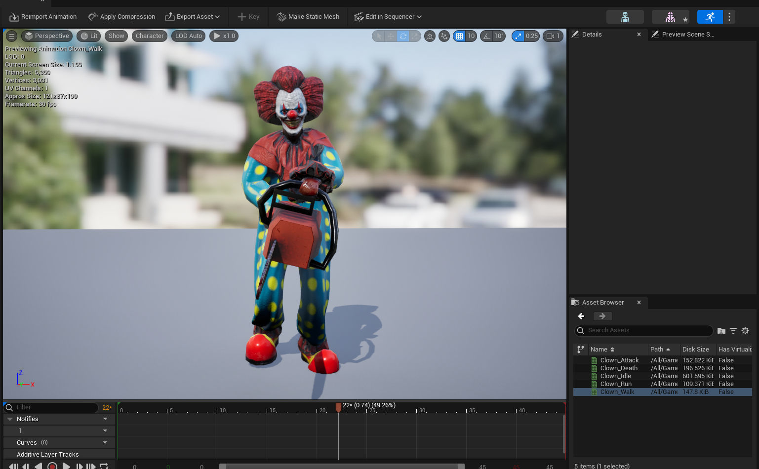 Killer Clown Low-poly 3D model_16
