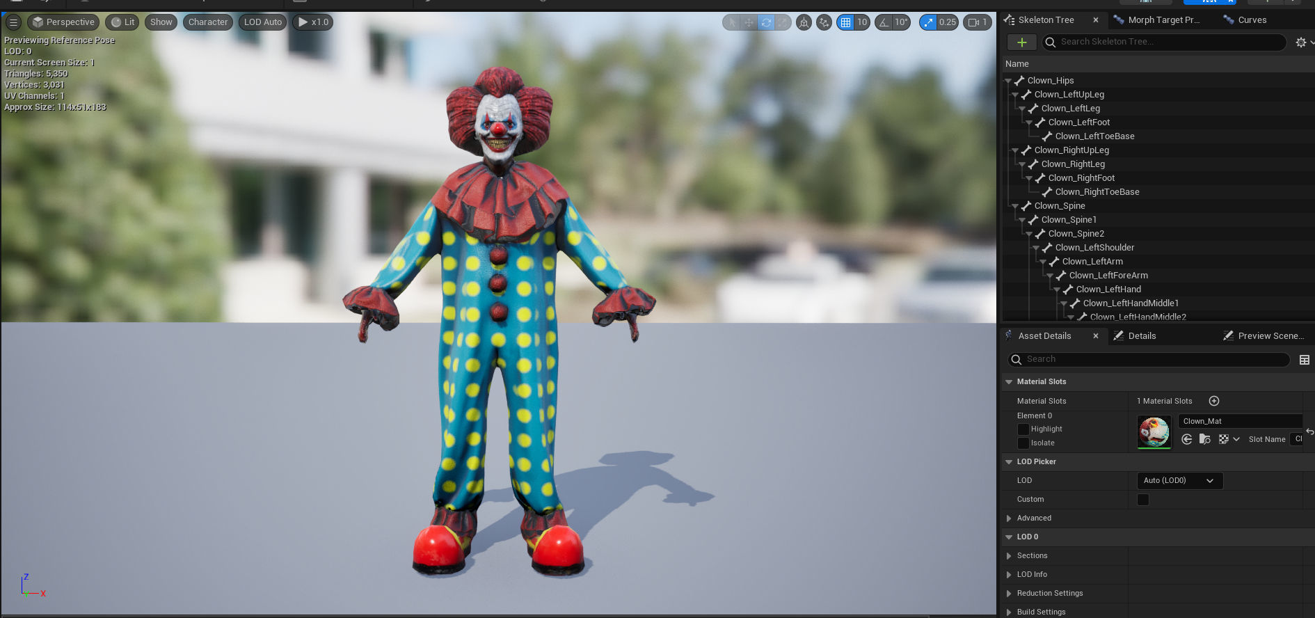 Killer Clown Low-poly 3D model_9