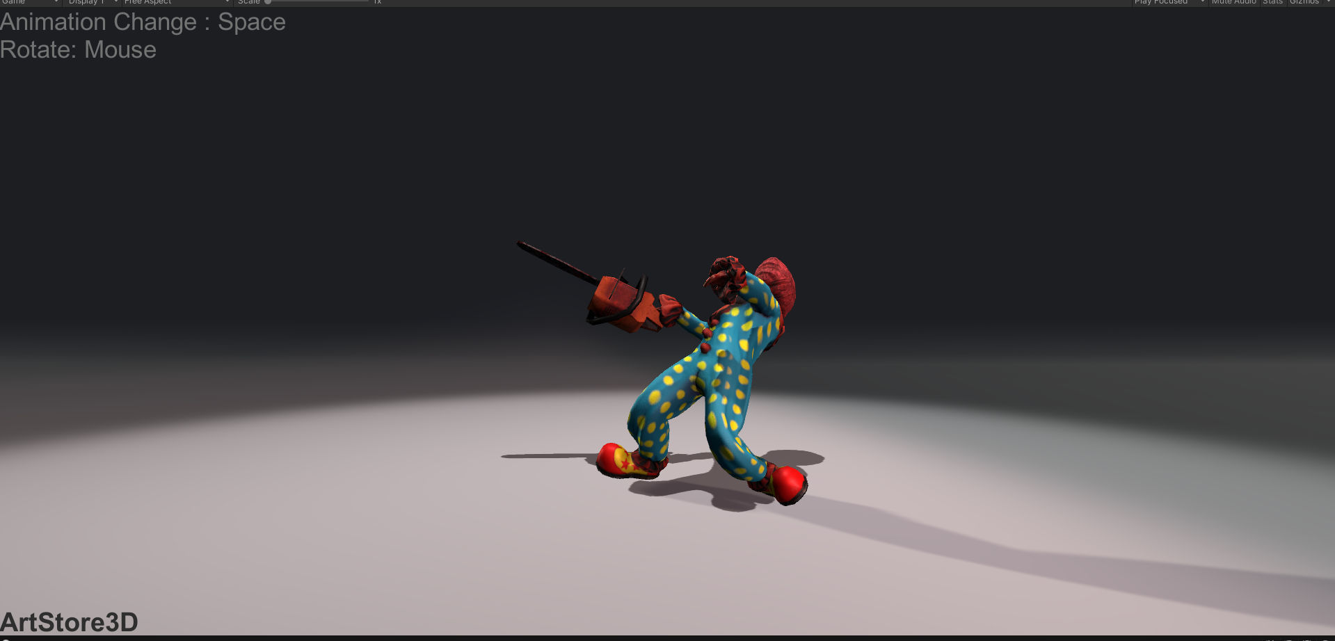 Killer Clown Low-poly 3D model_20