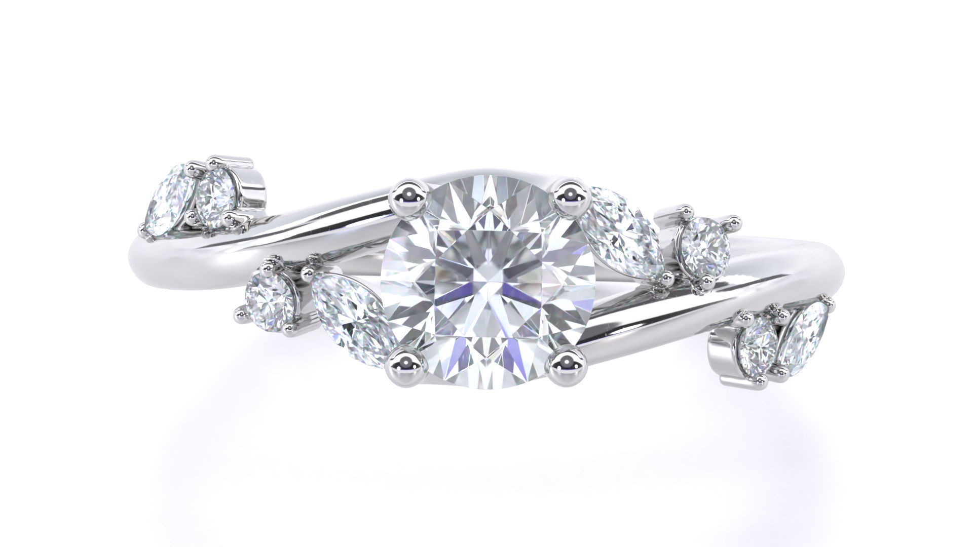 Aara Engagement Ring 3D print model_4