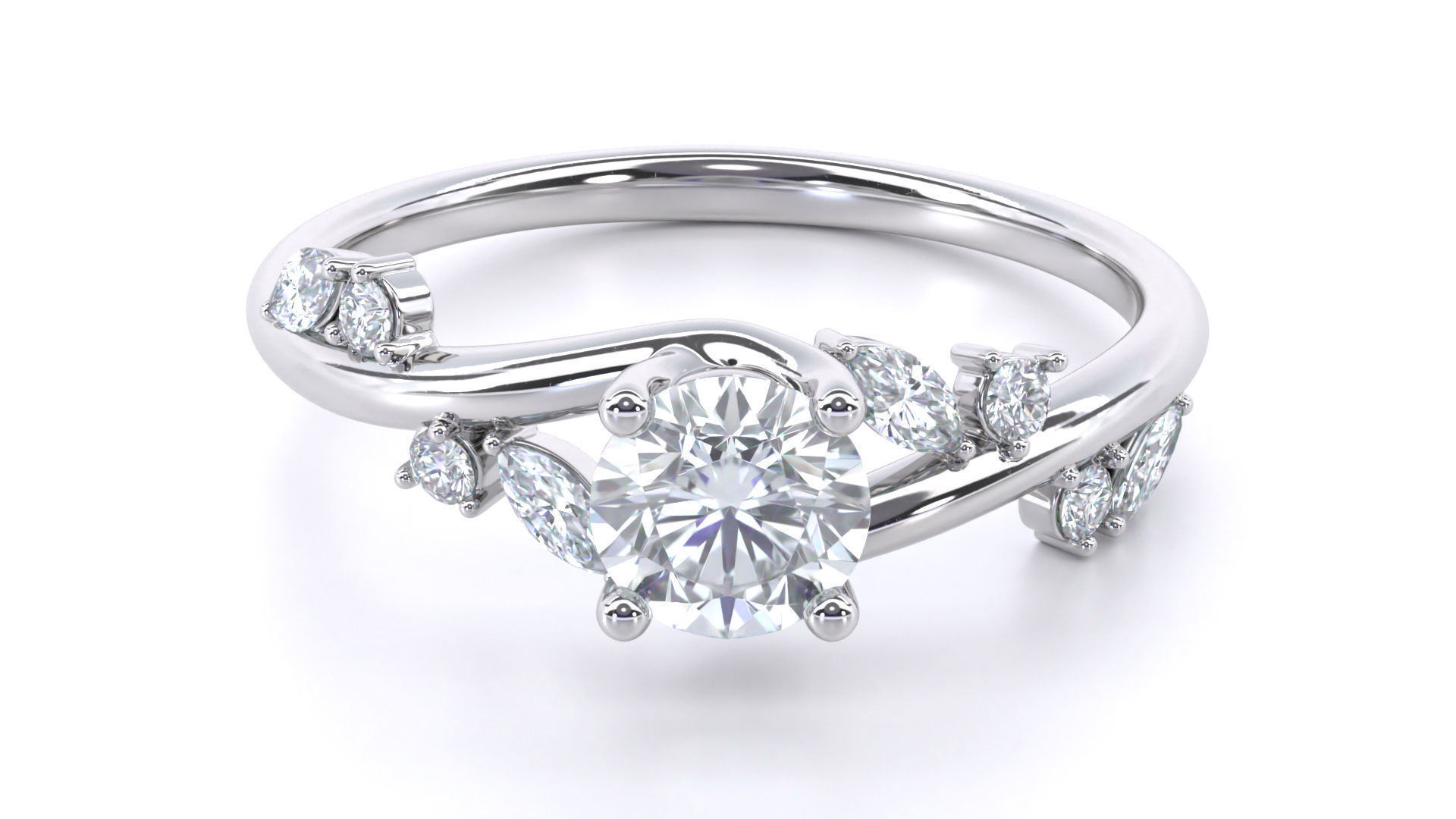 Aara Engagement Ring 3D print model_7