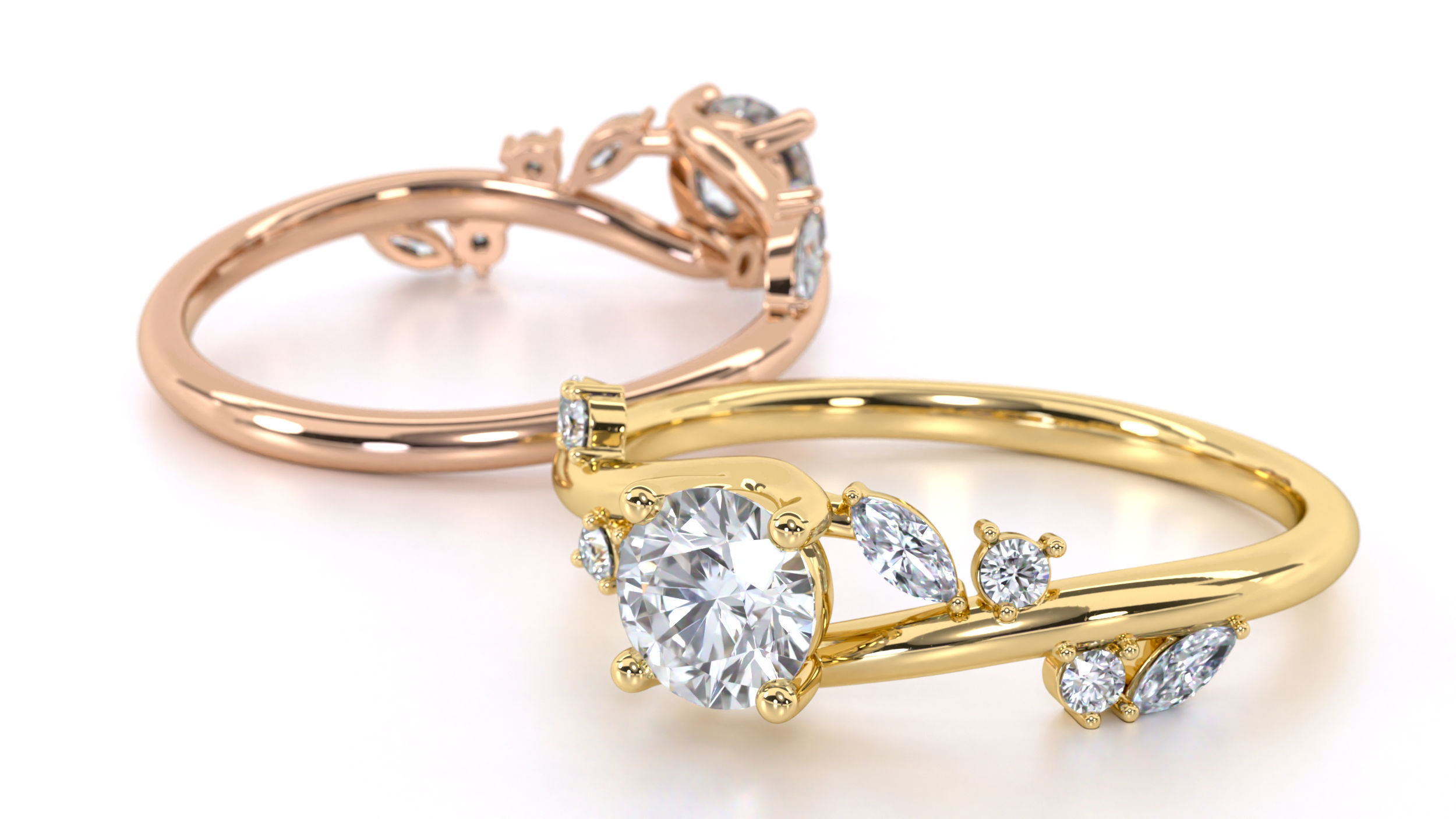 Aara Engagement Ring 3D print model_2