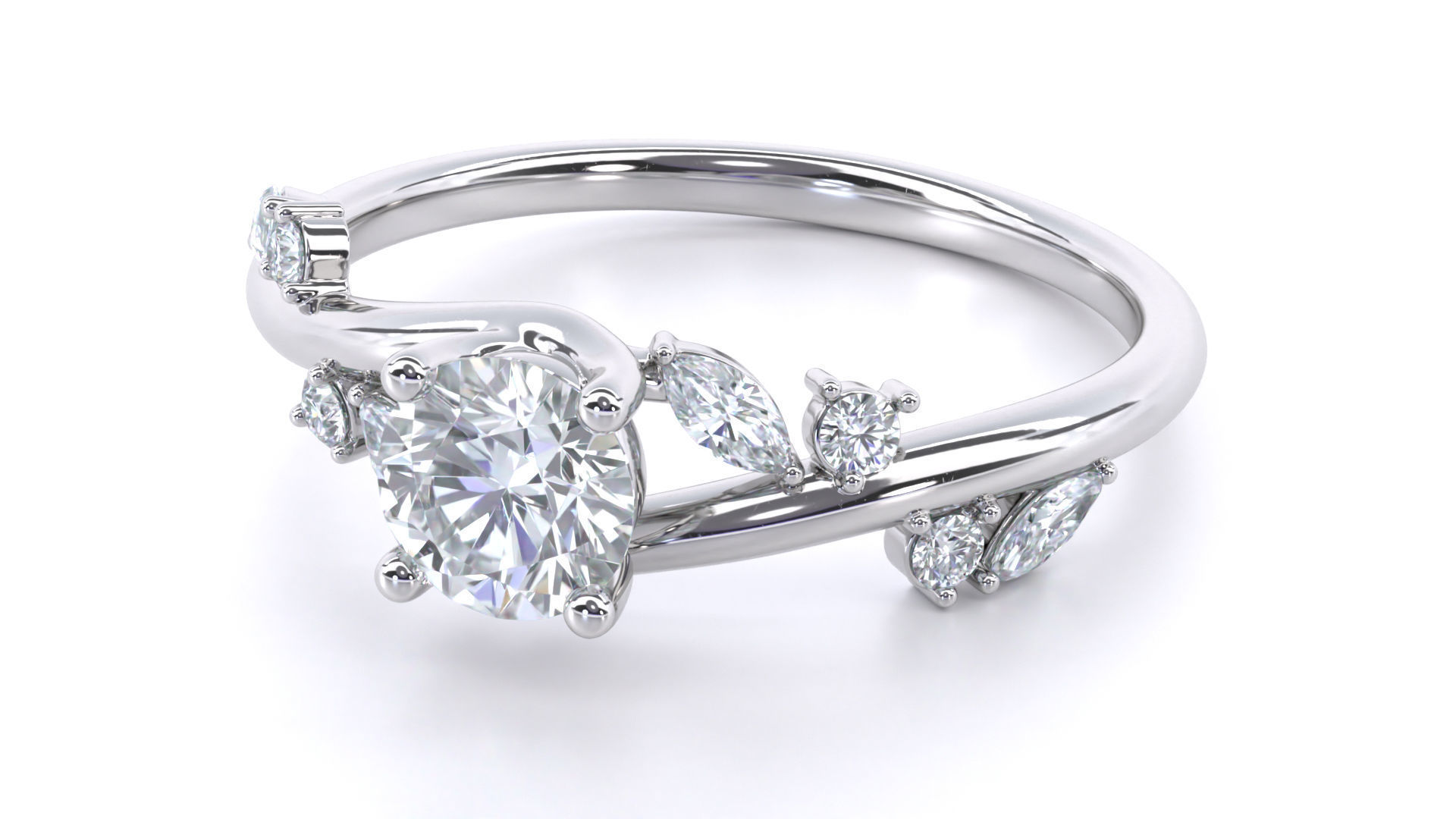 Aara Engagement Ring 3D print model_10