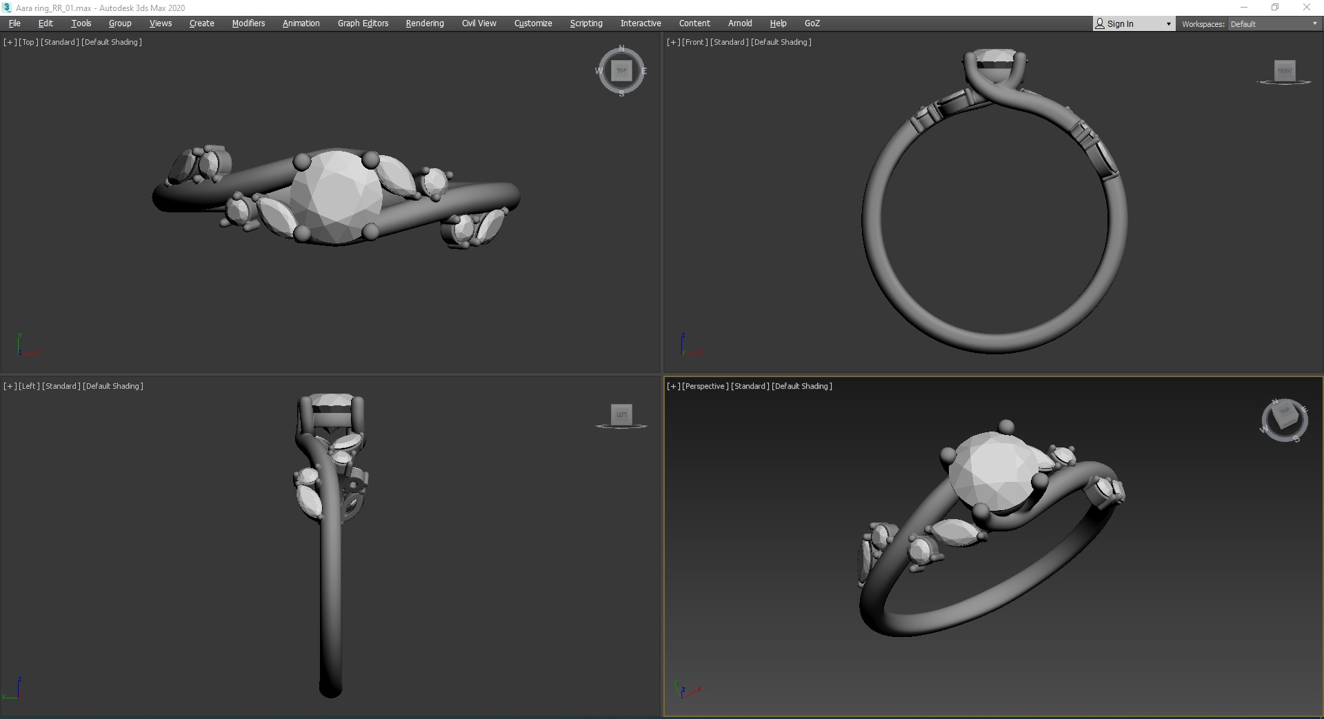 Aara Engagement Ring 3D print model_17