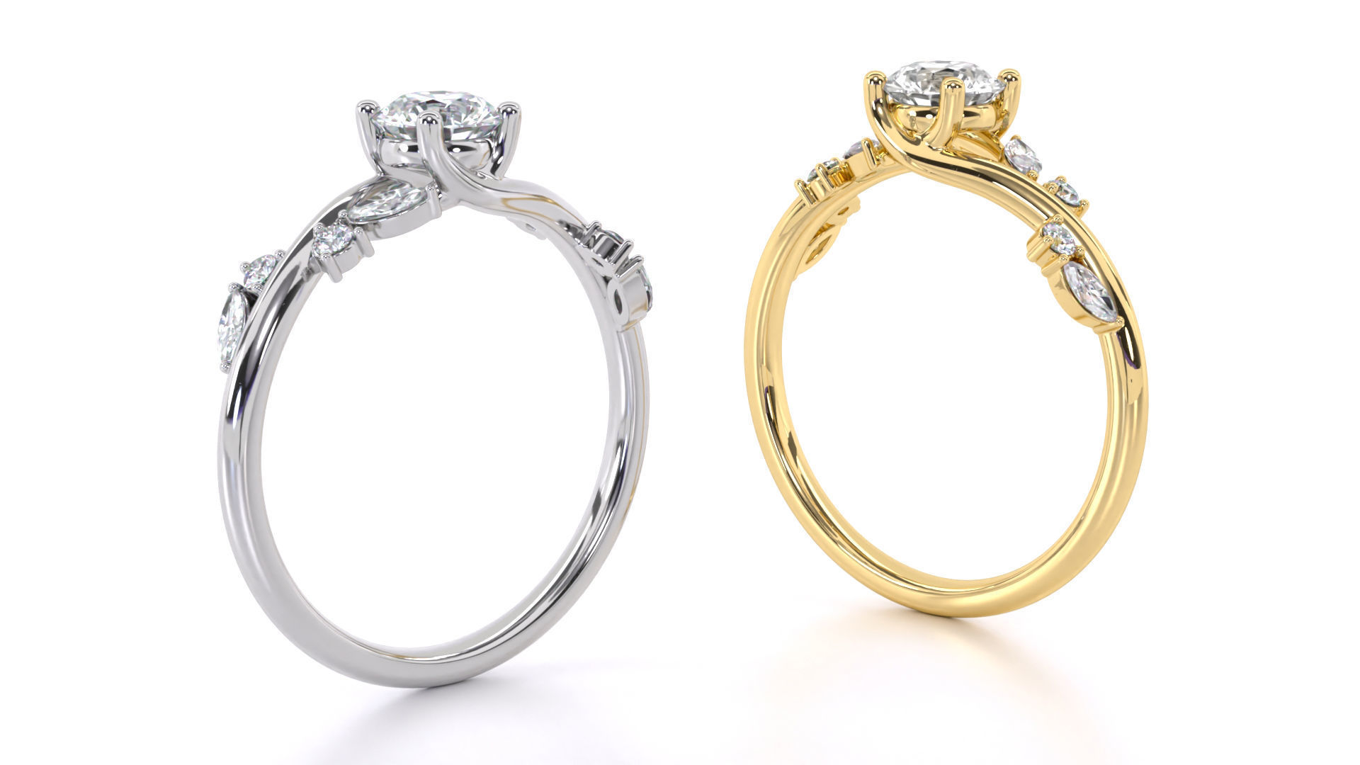 Aara Engagement Ring 3D print model_13