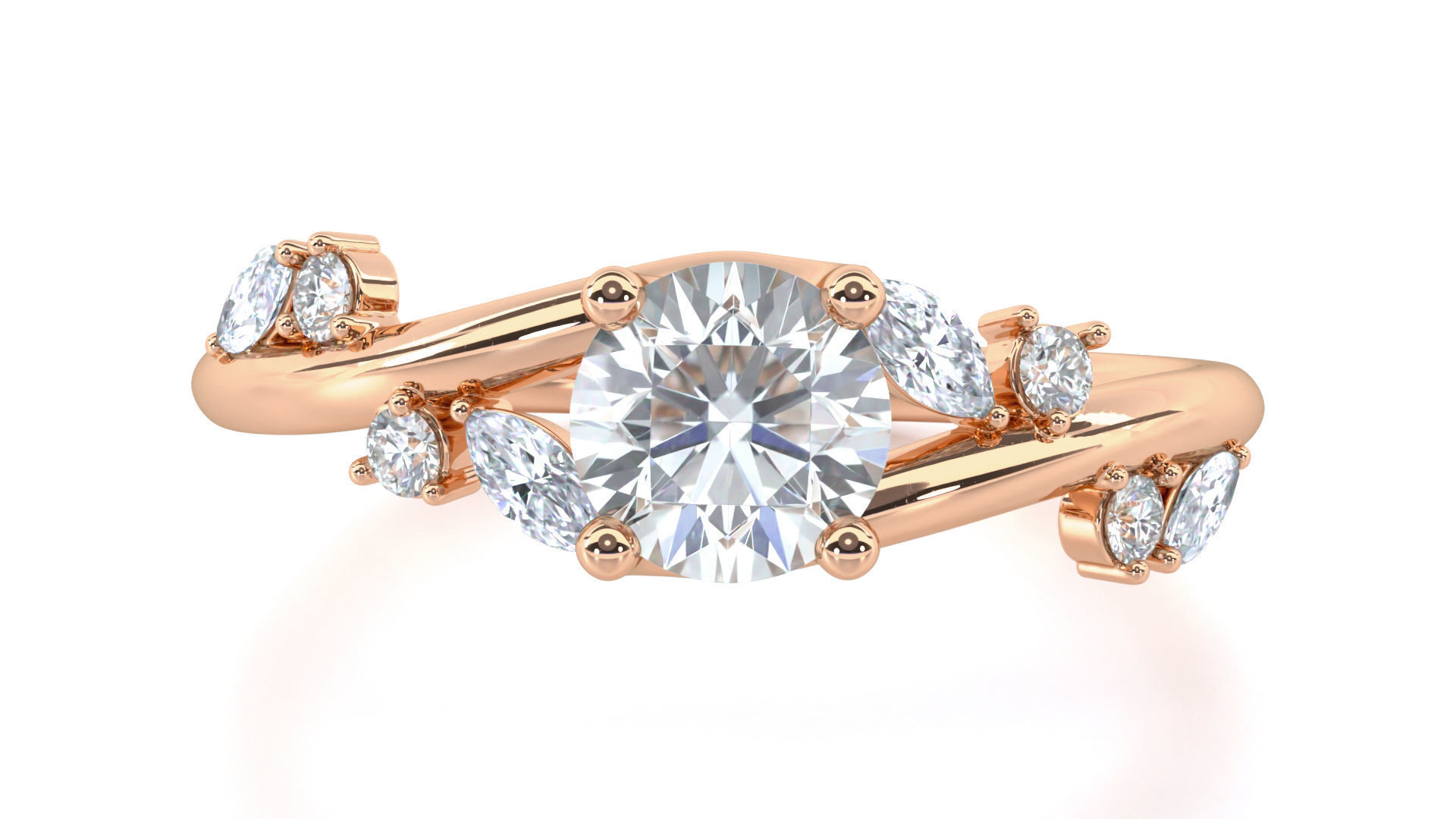 Aara Engagement Ring 3D print model_6