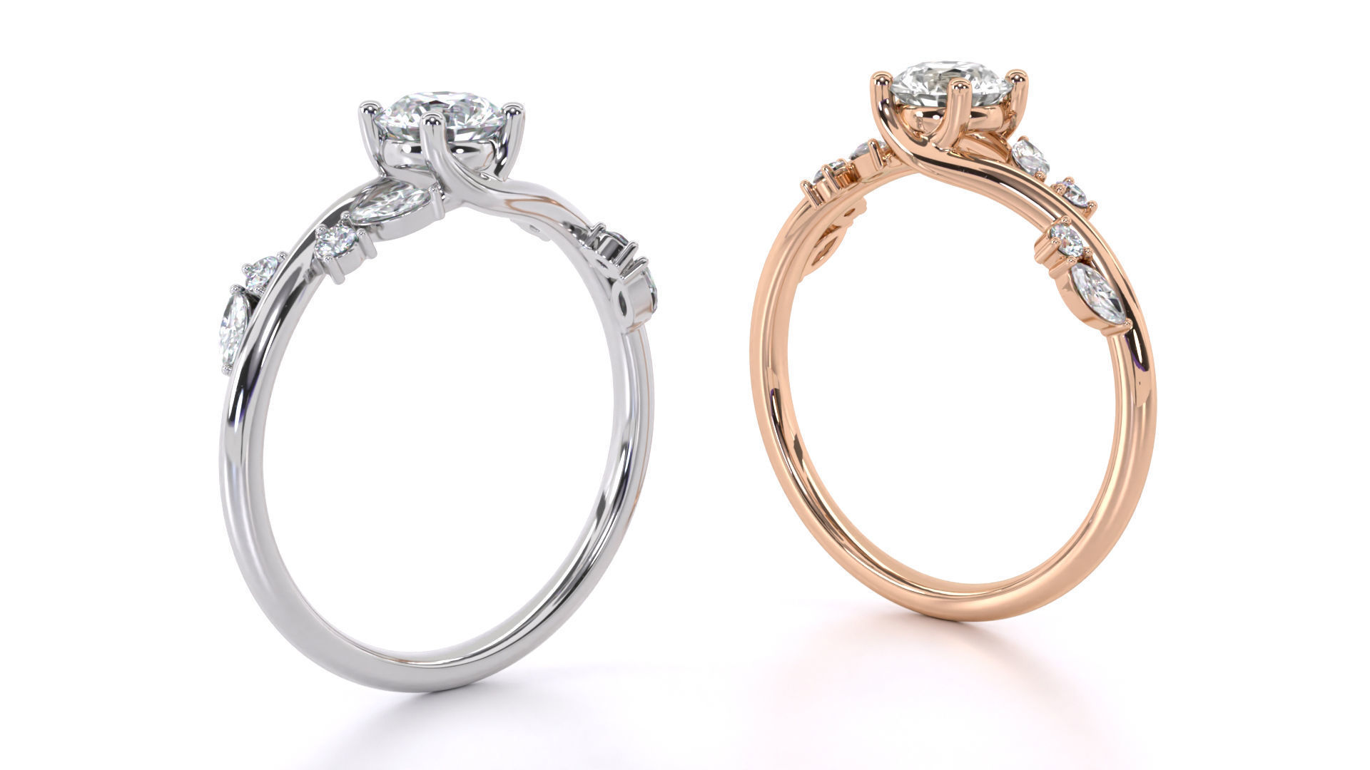 Aara Engagement Ring 3D print model_14