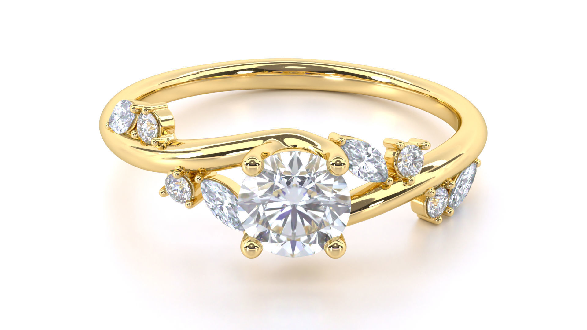 Aara Engagement Ring 3D print model_8